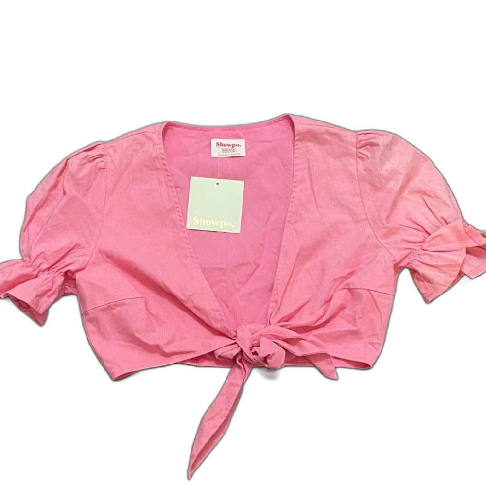 Showpo. Pink Dunoon Tie-Front Top